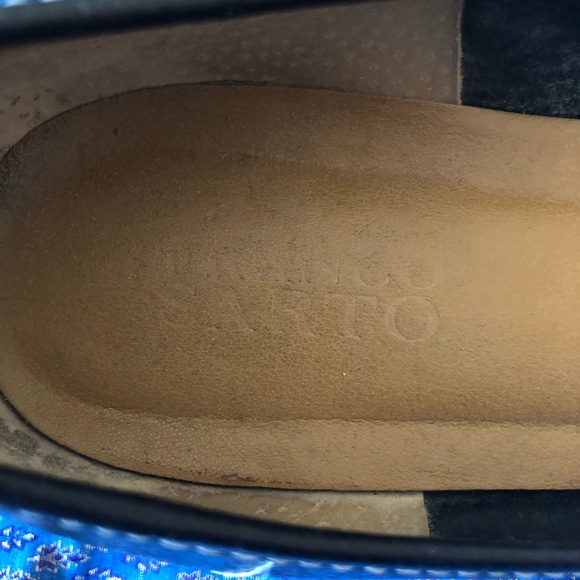 Franco Sarto black pebbled leather penny loafers with 1 1/2” block heel, size 10 - Picture 8 of 9